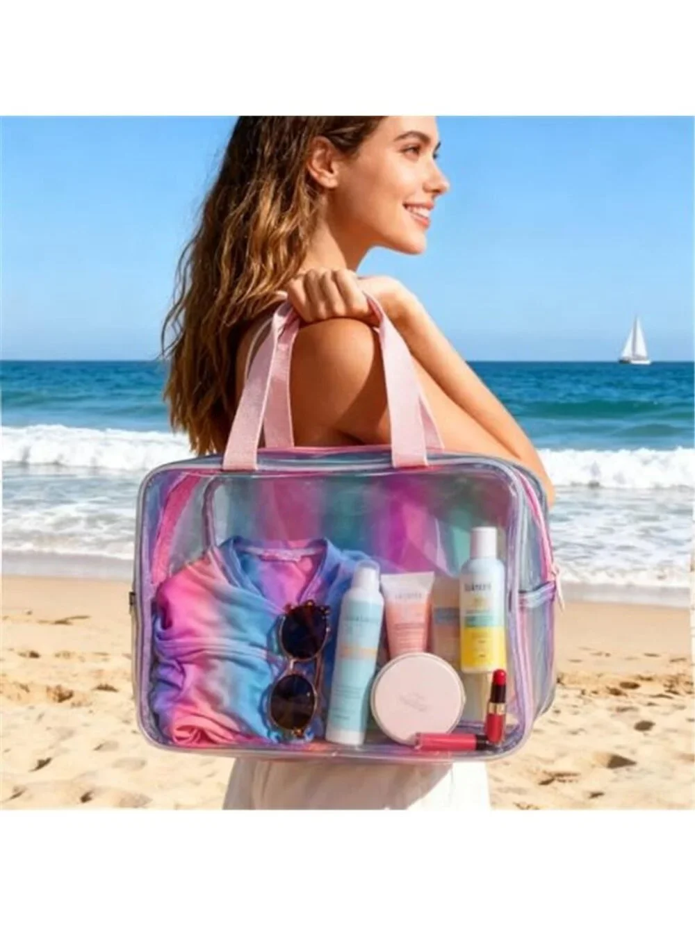 2 Set Waterproof Makeup Bag,11.81 x 5.12 x 8.27 inch 10 x 3.5 x 2inch